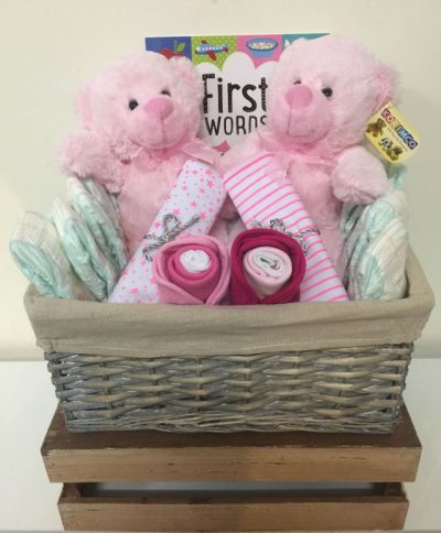 Twins Baby Girl Gift Basket