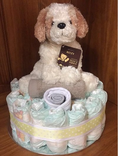 Neutral Puppy Nappy Cake