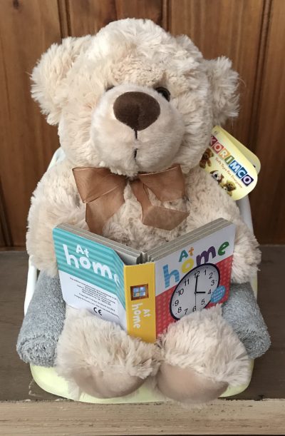 Neutral Baby Reading Teddy